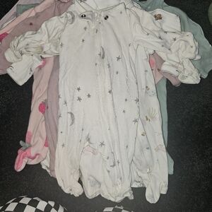 11 Newborn Footed Sleepers. Two Way Zip.All But The Checkered Are Carters Brand.